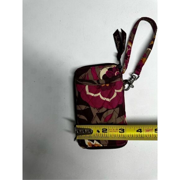 Vera Bradley Wallet Wrislet Pink Burgundy Quilted - Picture 3 of 9